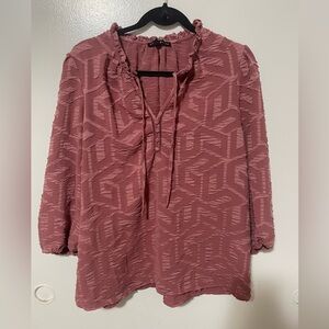Como Black rose pink  blouse size XL